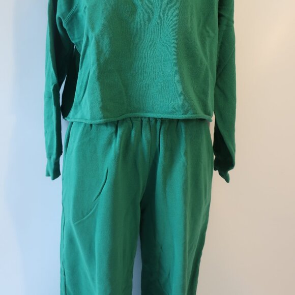 Womens The Westside Green 2-Pc Set Cropped Sweatshirt/M Wide-Leg Pants/S - Picture 8 of 15